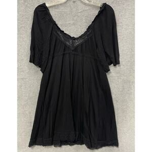 Joie Off Shoulder Ruffle Hem Lace Trim Bamboo Dress Size XS